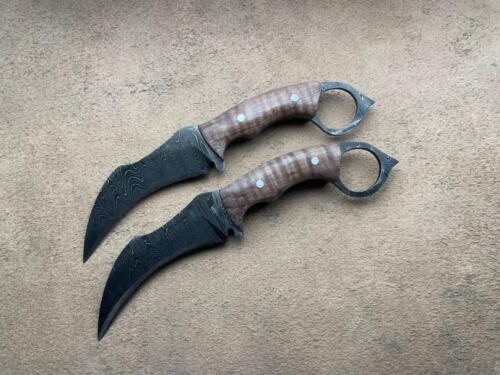 Karambits with curly maple scales